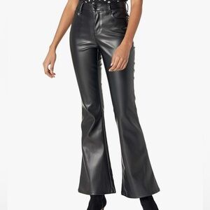 Commense Stretch Flare Faux Leather Pants Black Women’s S EUC